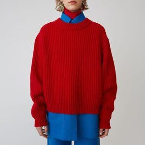 Acne studios cotton red pull over sweater